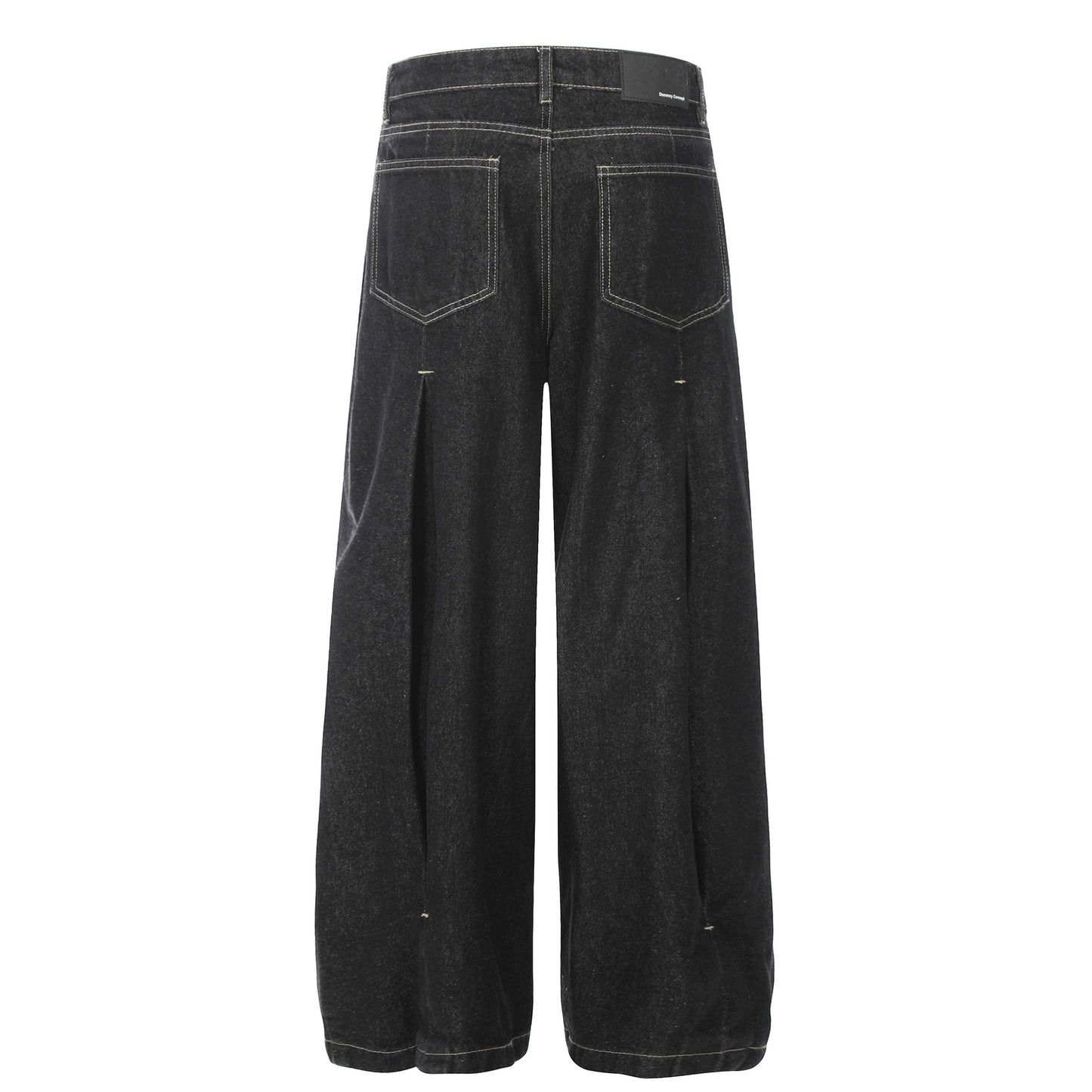 Washed Wide Leg Curved Denim Jeans WN25887