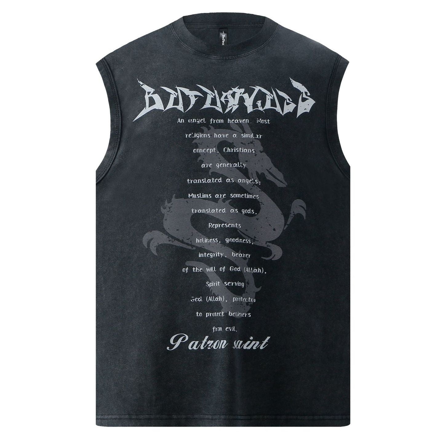 Art Letter Print Sleeveless T-Shirt WN26247
