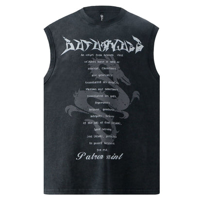 Art Letter Print Sleeveless T-Shirt WN26247