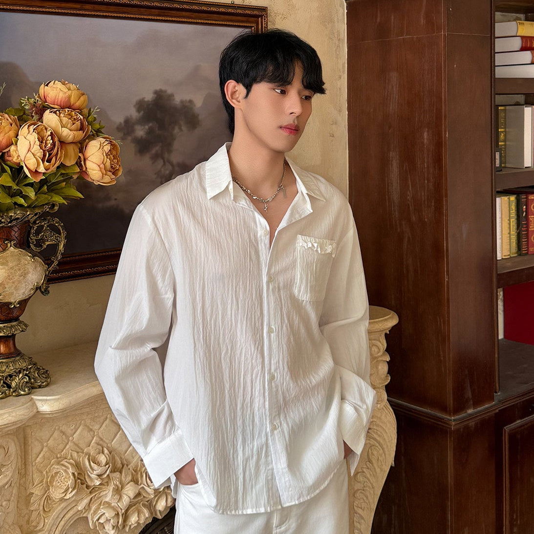 Wrinkle Pocket Long Sleeve Shirt WN25003