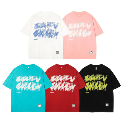 Foam Letter Print Short Sleeve T-Shirt WN25791