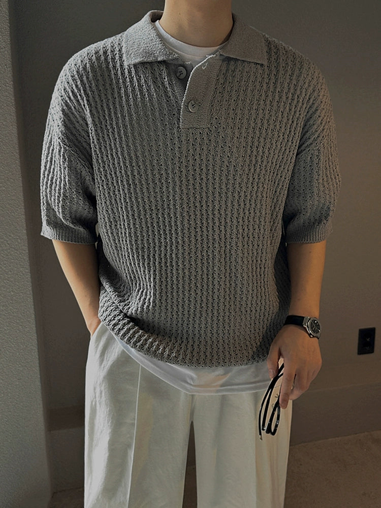 Breathable Collar Oversize Short Sleeve Polo Shirt WN20303