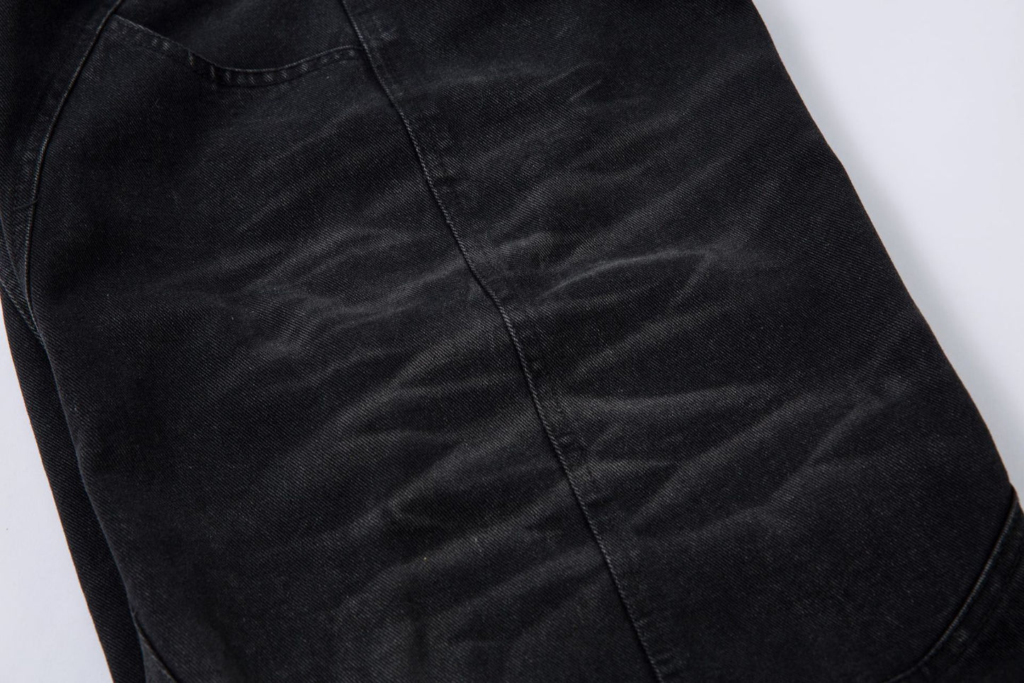 Wash Wide Leg Denim Cargo Jeans WN14132