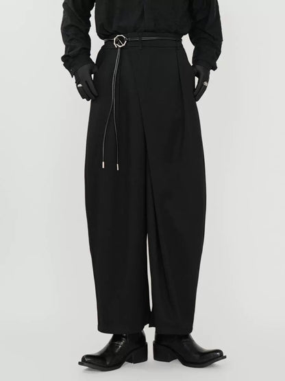 Asymmetrical Design Curved Wide Leg Trousers WN17415