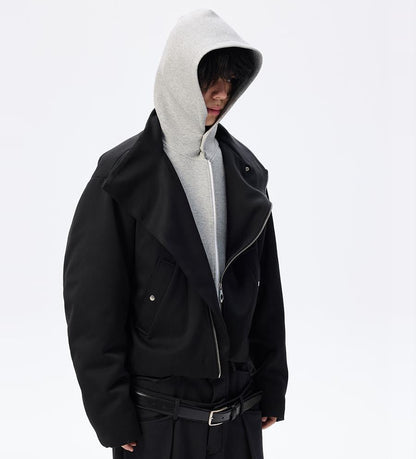 Fake Layered Detachable Hooded Short Padded Jacket WN26698