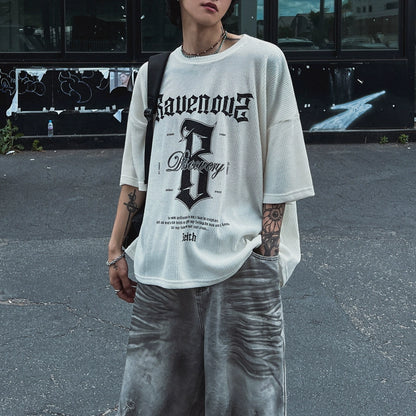 Letter Print Oversize Short Sleeve T-Shirt WN20267