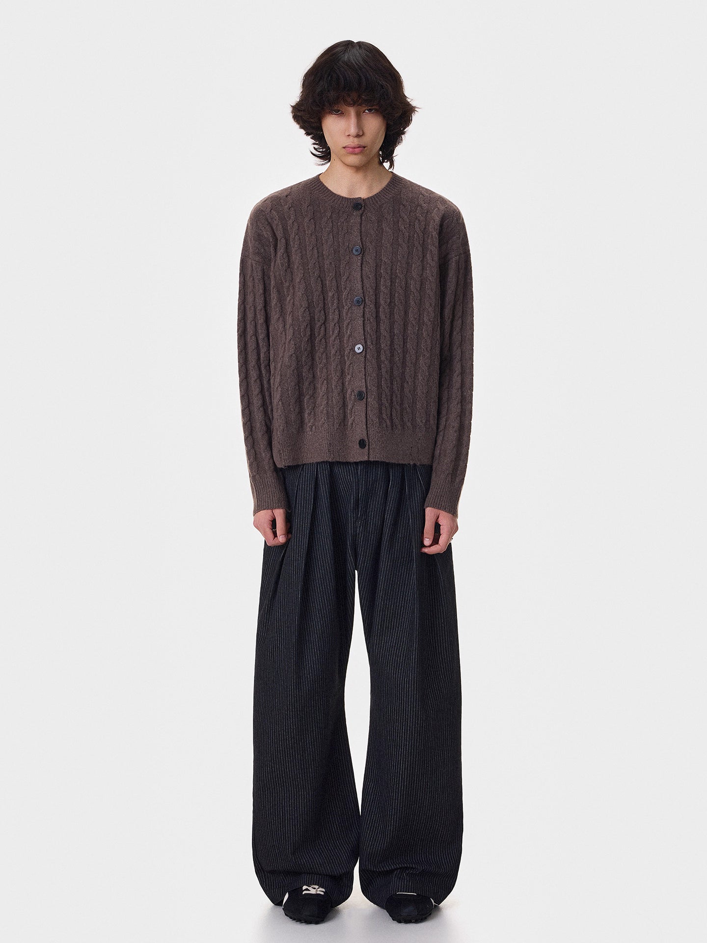 Textured Stripe Oversize Knit Cardigan WN21397