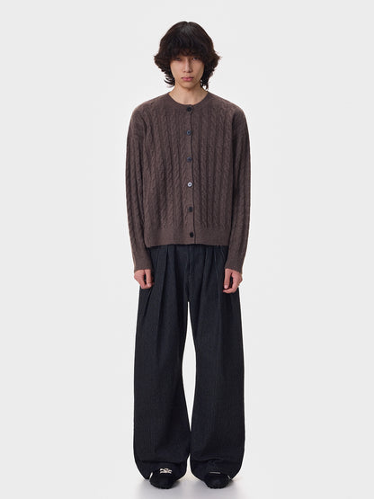 Textured Stripe Oversize Knit Cardigan WN21397