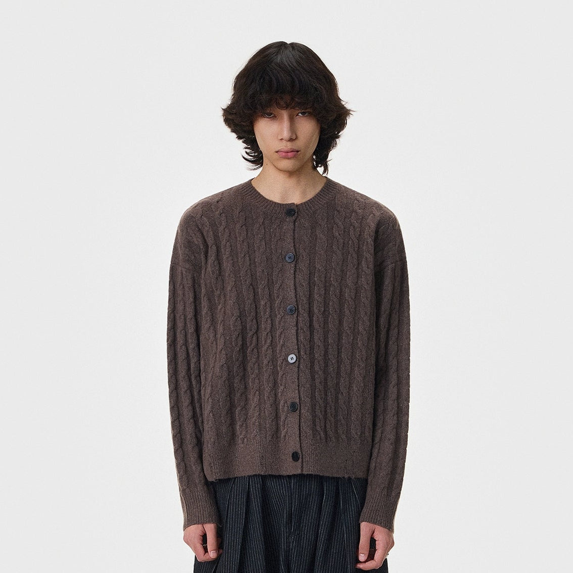 Textured Stripe Oversize Knit Cardigan WN21397