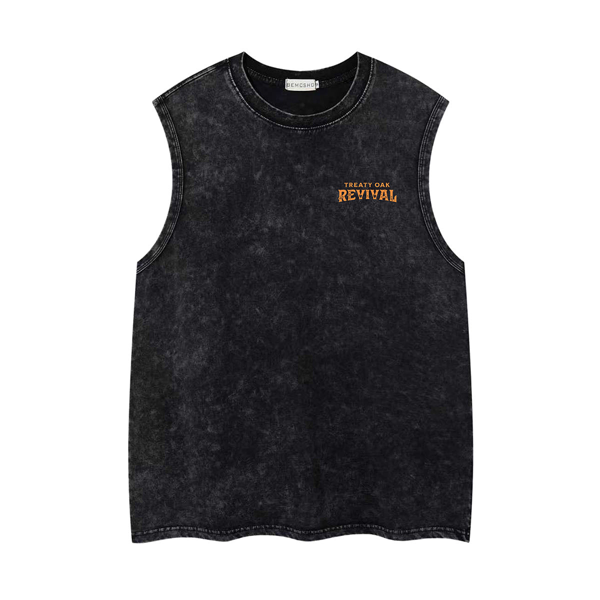 Washed Billiards Cigar Print Sleeveless T-Shirt WN26888