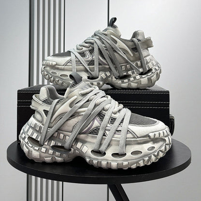 Chunky Platform Height Increase Breathable Sneakers WN24796