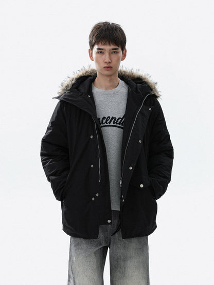 Fake Fur-Collar Hooded Jacket WN22119