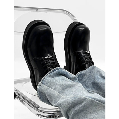 Round-Toe Leather Platform Sneakers WN19120