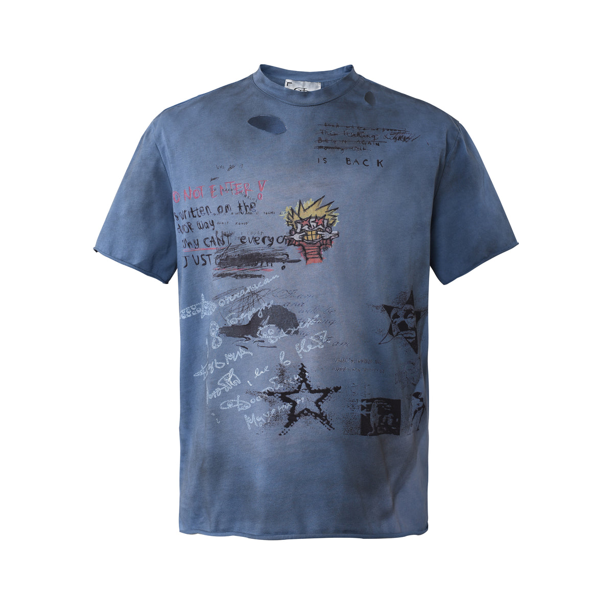 Washed Graffiti Print Short Sleeve T-Shirt WN27164