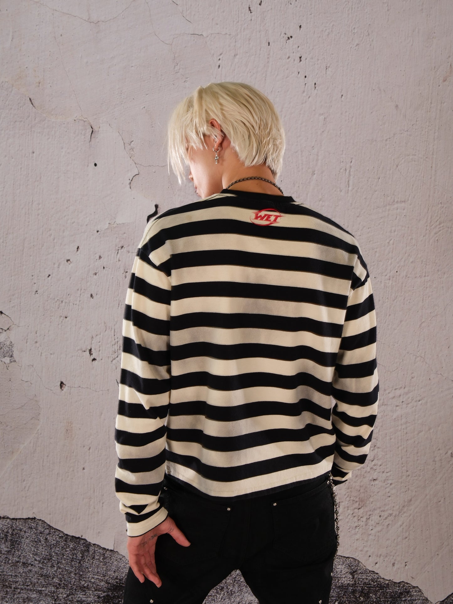 Stripe Letter Long Sleeve T-Shirt WN26612