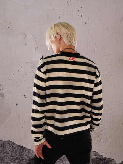 Stripe Letter Long Sleeve T-Shirt WN26612