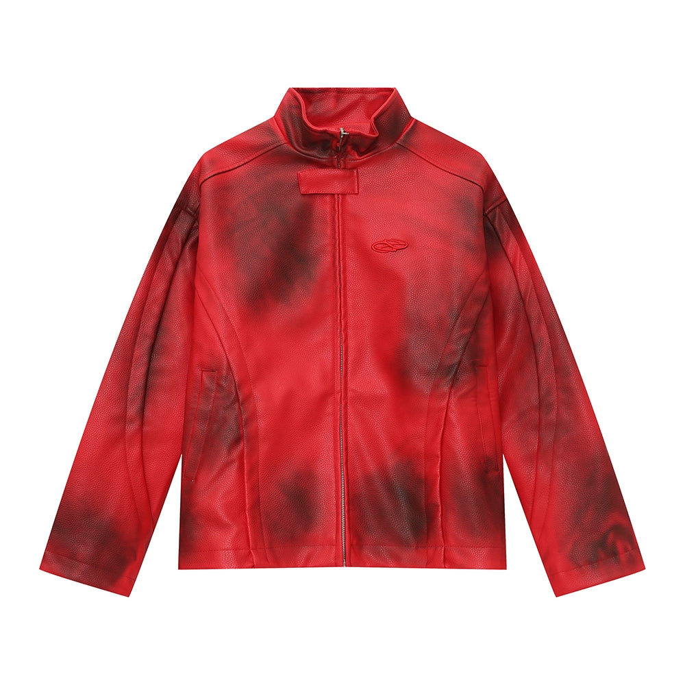 Painted PU Leather Oversize Jacket WN9602