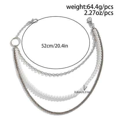 Pearl Beads Decor Pants Chain WN21075