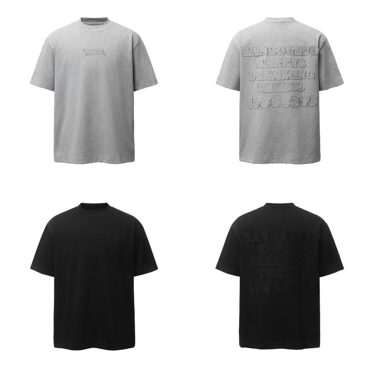 Letter Applique Embroidery Oversize Short Sleeve T-Shirt WN26856