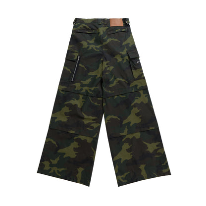 Camouflage Wide-Leg Cargo Pants WN11344