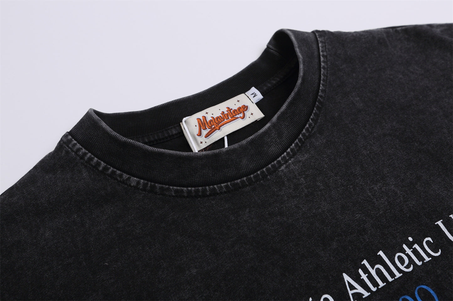 Washed Overlapping Figure Letter Print Short Sleeve T-Shirt WN26915