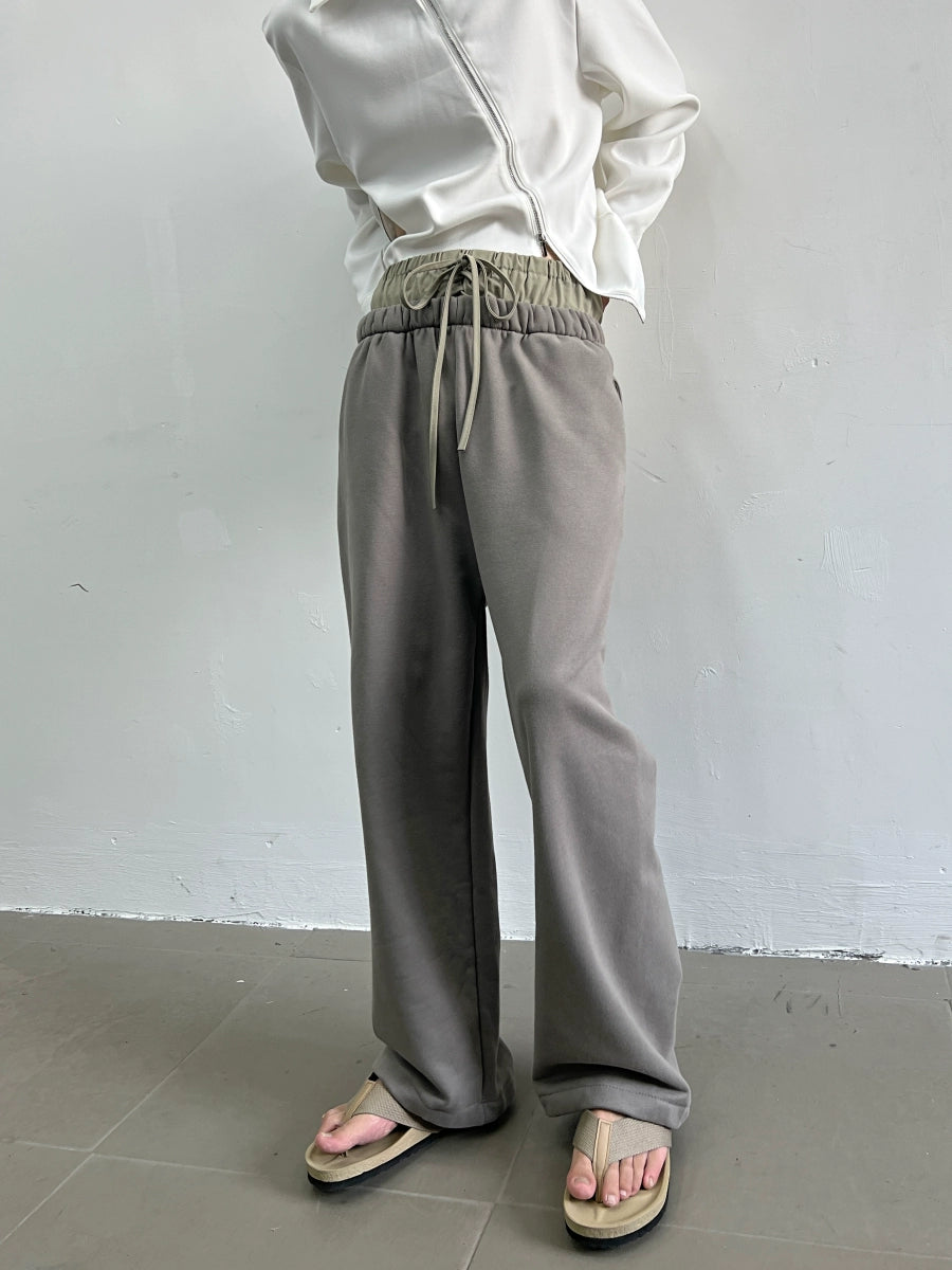 Double Waist Wide-Leg Straight Sweatpants WN7387