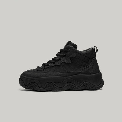 Embossed Platform Lace-Up Sneakers WN23510