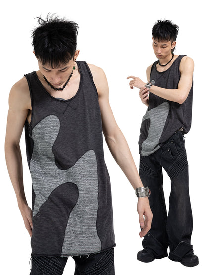 Bicolor Loose Tank Top WN17028