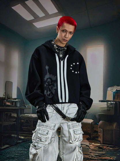 Three-Stripe Oversize Pullover Hoodie WN20595