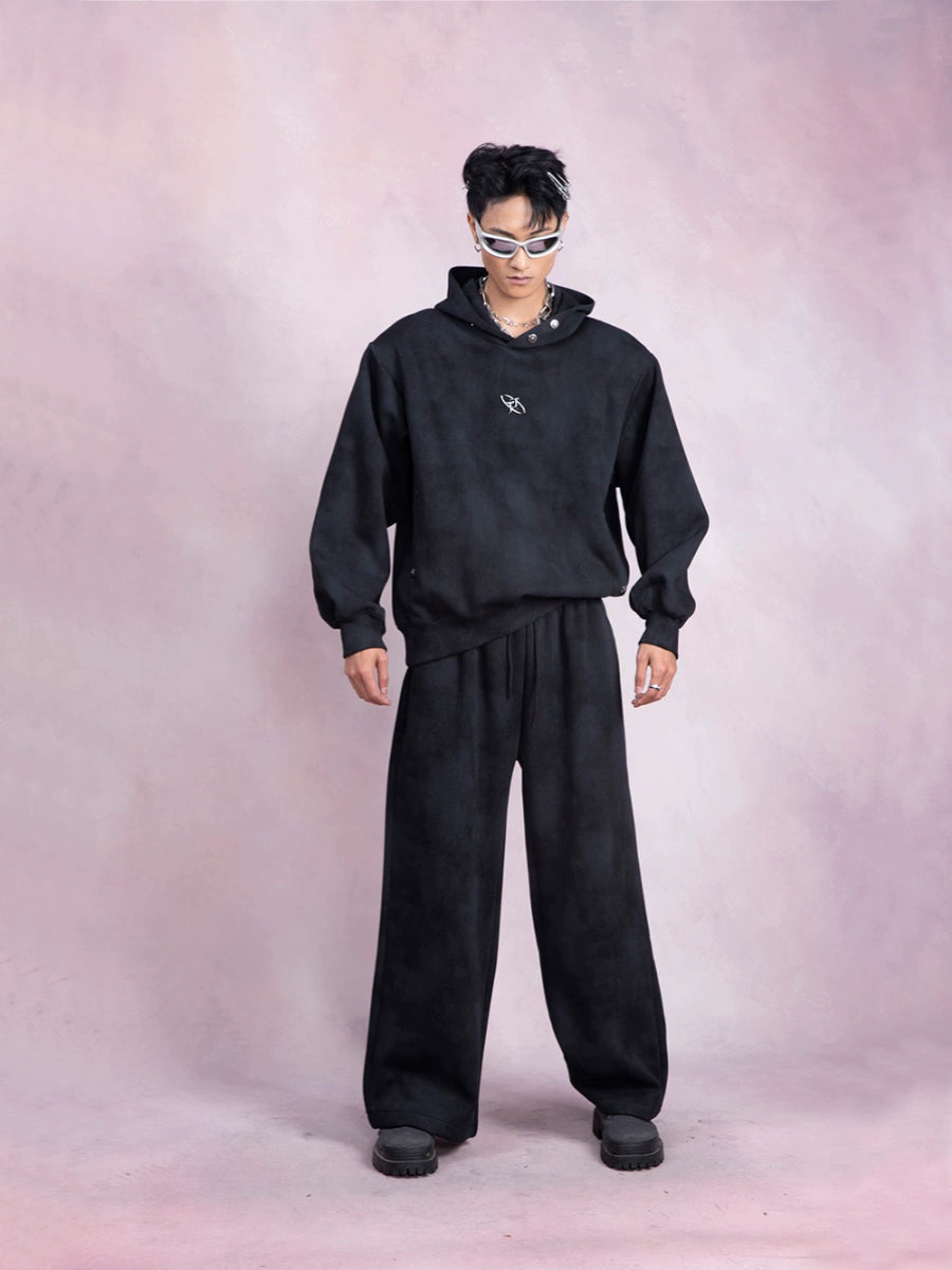 Tie-Dye Pullover Hoodie & Wide-Leg Straight Sweatpants Setup WN9247