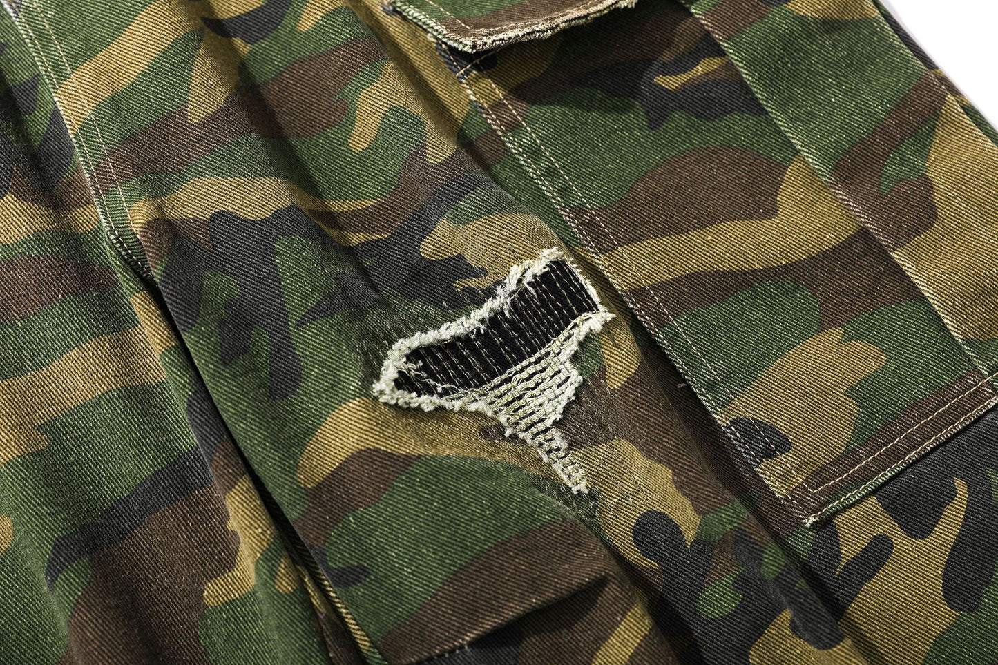 Camo Workwear Denim Wide Leg Short Pants WN25677