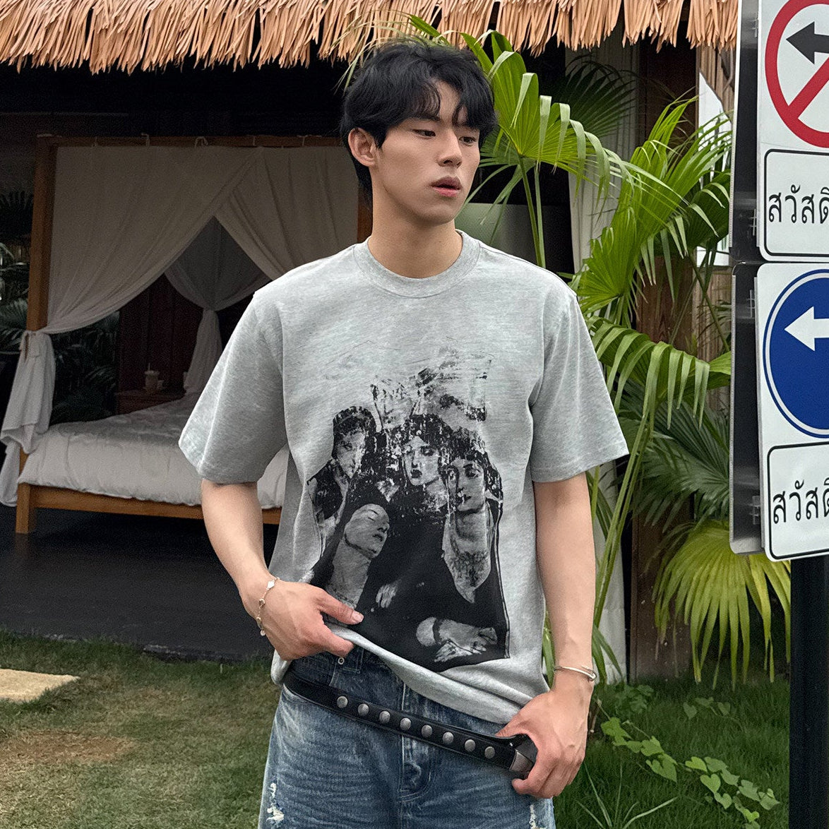 Portrait Print Short Sleeve T-Shirt WN24881
