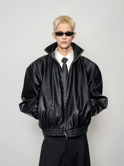 Glossy Design PU Leather Zipper Jacket WN20872