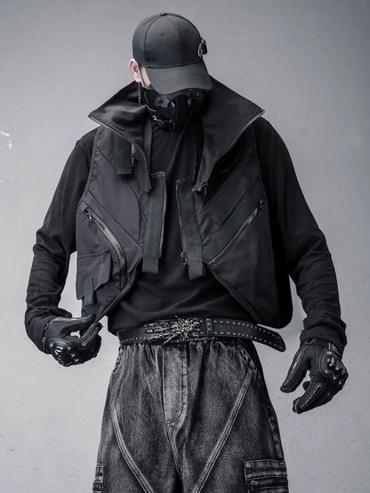 High-Neck Multi Pocket Mix Patch Tactical Vest WN22372