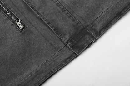 Washed Cross Patch Embroidery Jacket WN23043