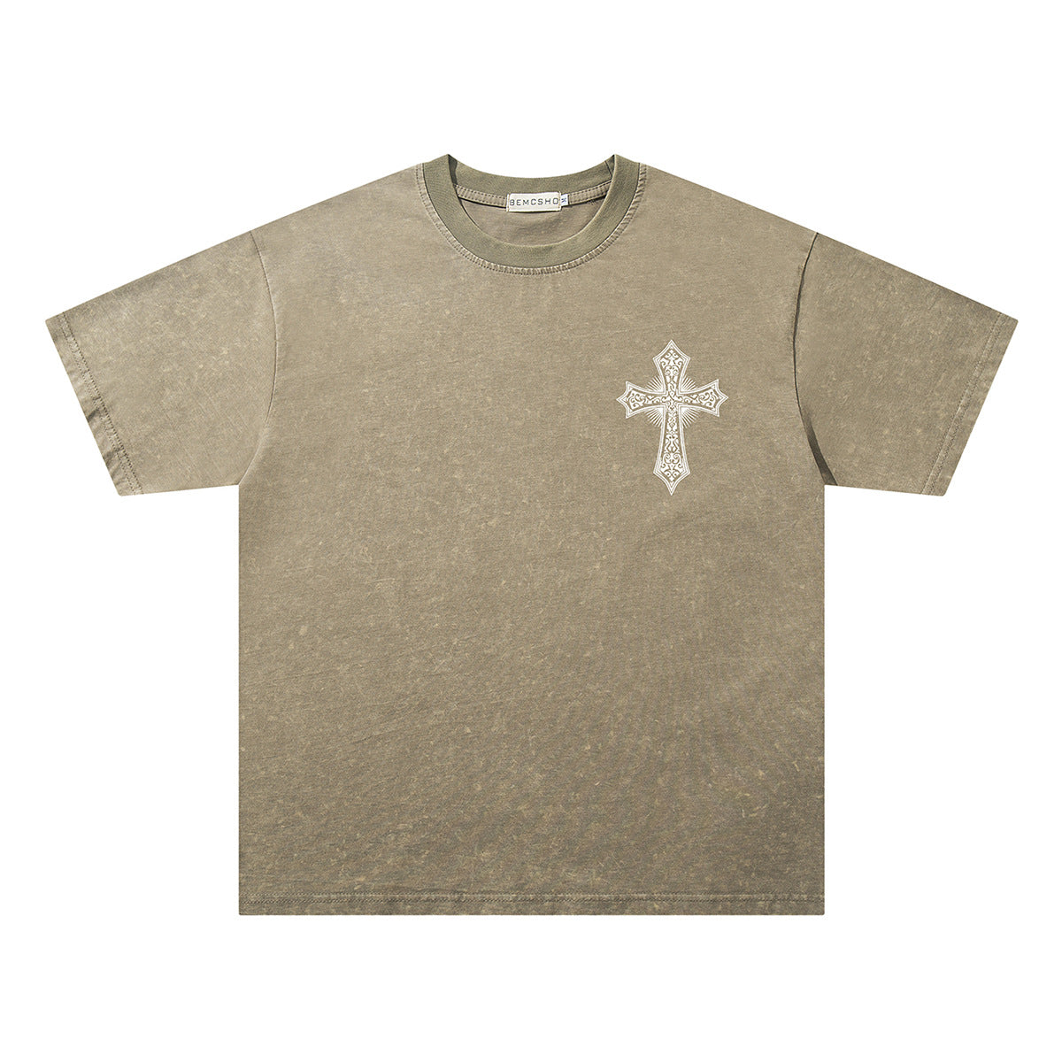 Washed Wing Cross Graphic Short Sleeve T-Shirt WN26775