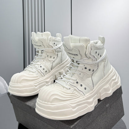 Studs Lace Up Platform Chunky Sole Sneaker WN24650