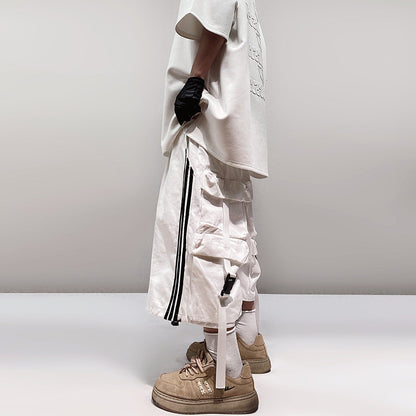 Pocket Design Wide-leg Cropped Cargo Pants WN23660-K