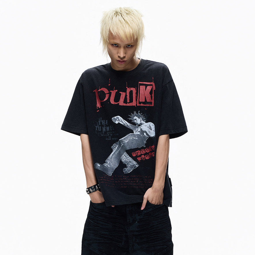 Portrait Print Cotton Oversize Short Sleeve T-Shirt WN27341