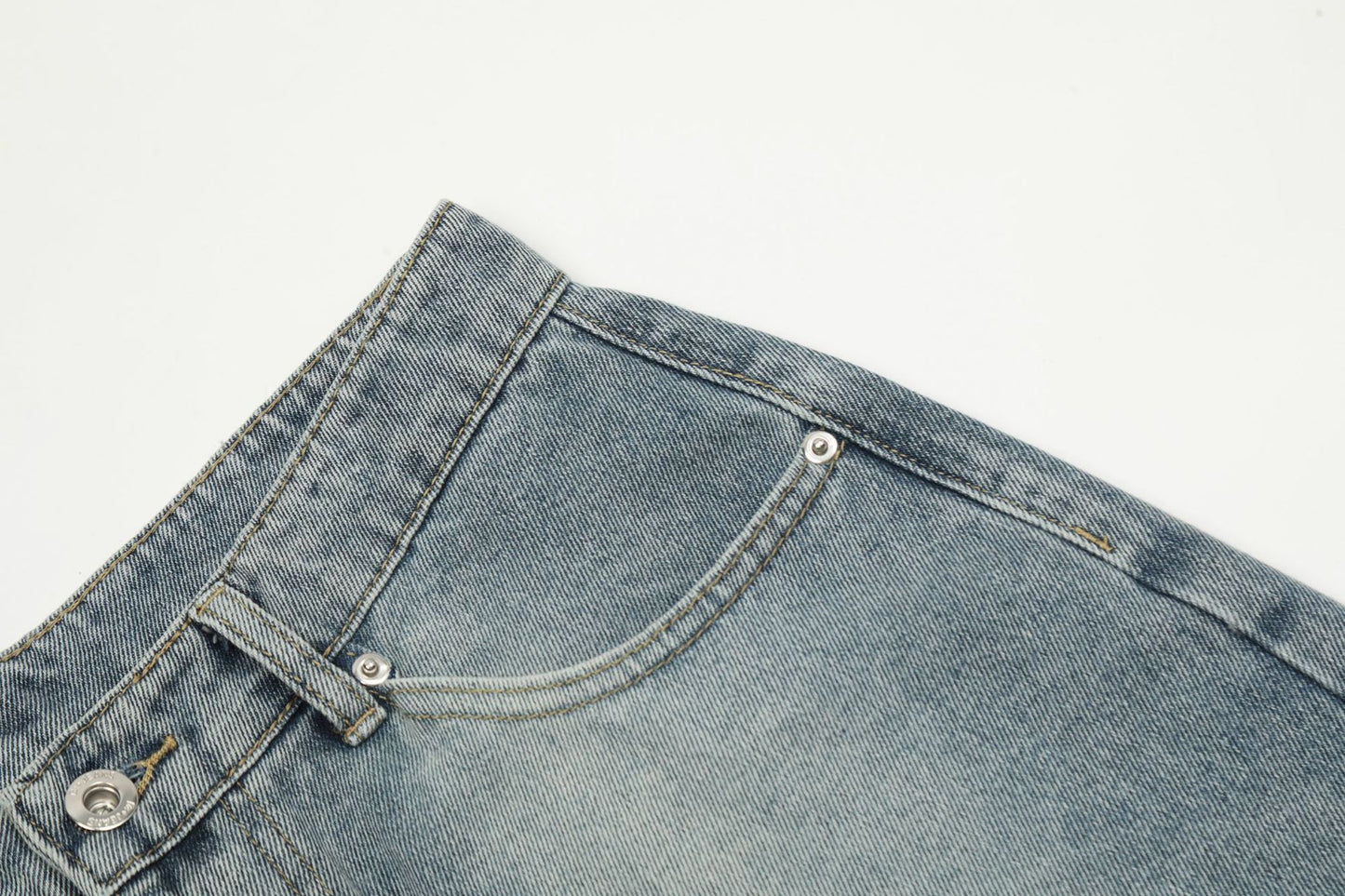 Washed Deconstruction Wide Leg Denim Half Jeans WN26112