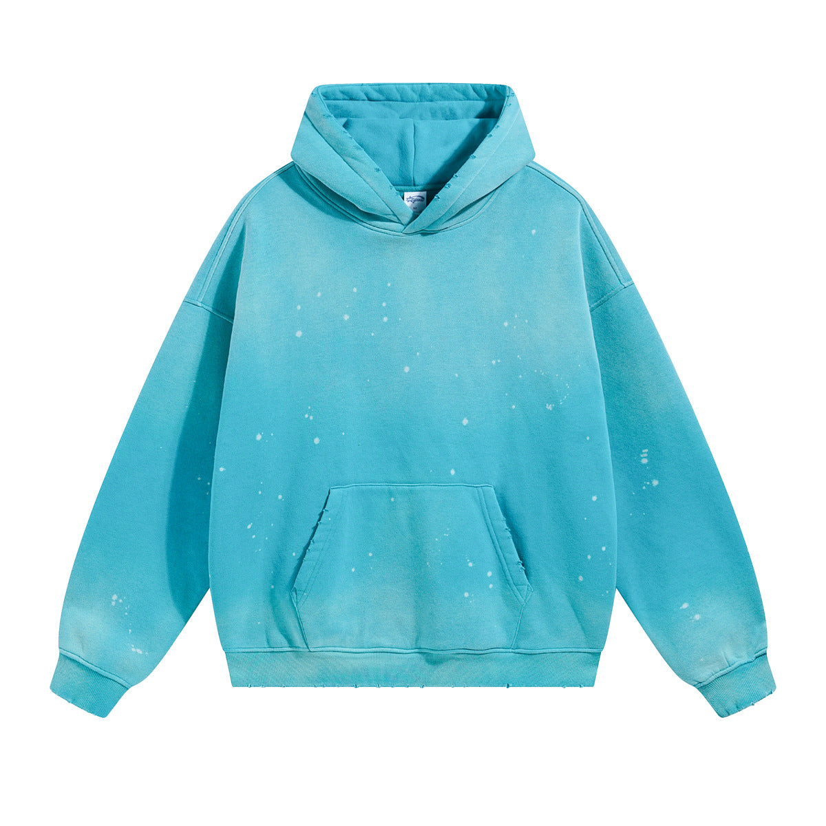 Fleece Linning Spray-Dye Washed Damage Hoodie WN9999