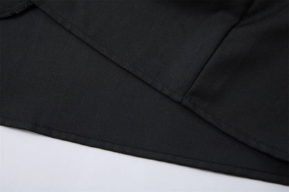 Stand Neck Zipper Structured Short Sleeve Shirt Jacket WN26873