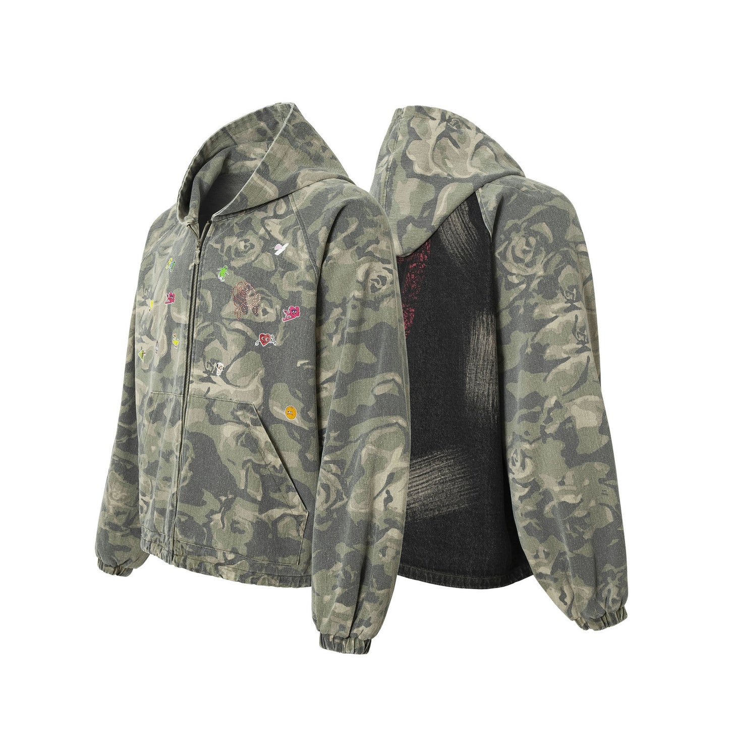 Patchwork Graffiti Camouflage Jacket WN12999