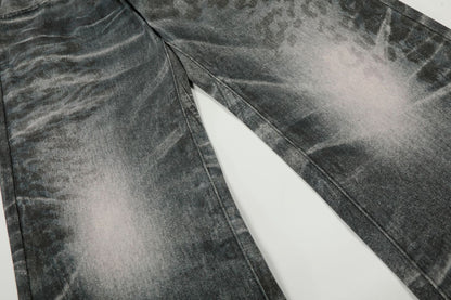 Washed Whisker Straight Denim Jeans WN26074