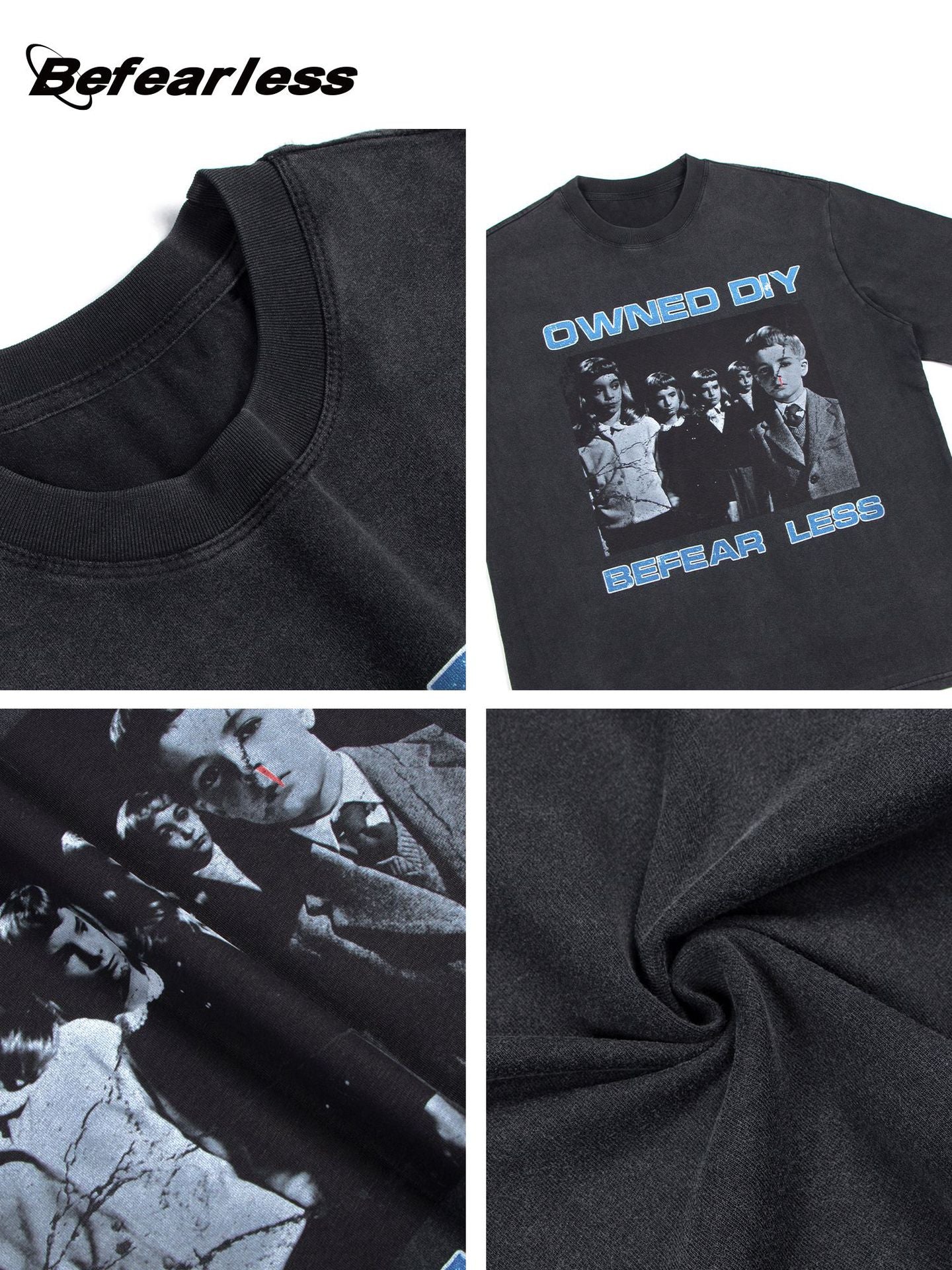 Washed Kids Photo Print Oversize Short Sleeve T-Shirt WN26322