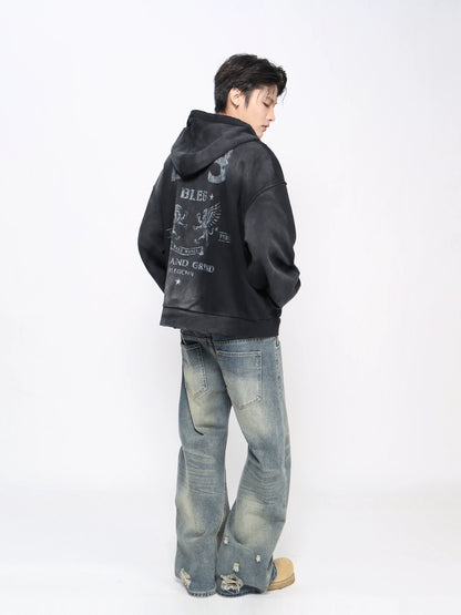 Heavyweight Spray Paint Zipper Hoodie WN21021