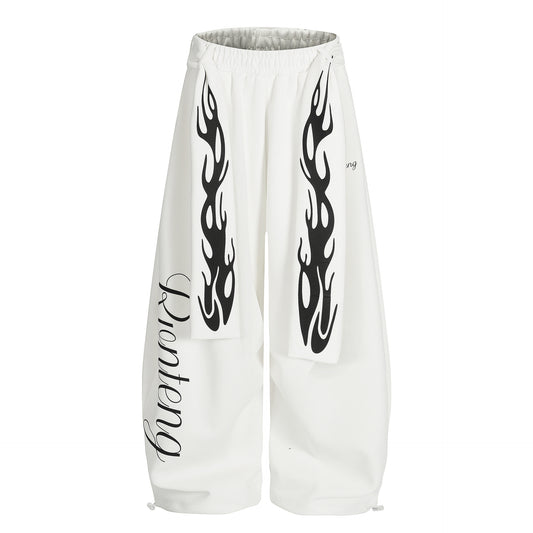 Flame Print Wide Leg Pants WN25786