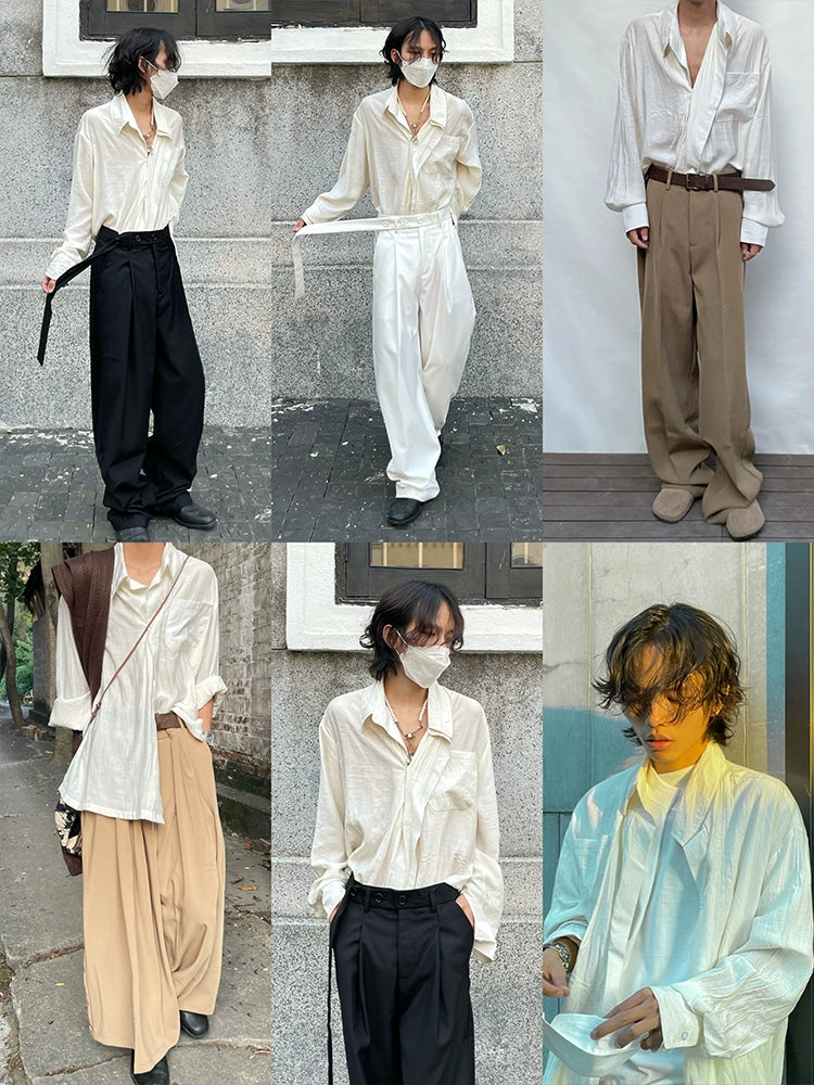 Pleats Oversize Long Sleeve Shirt WN19962