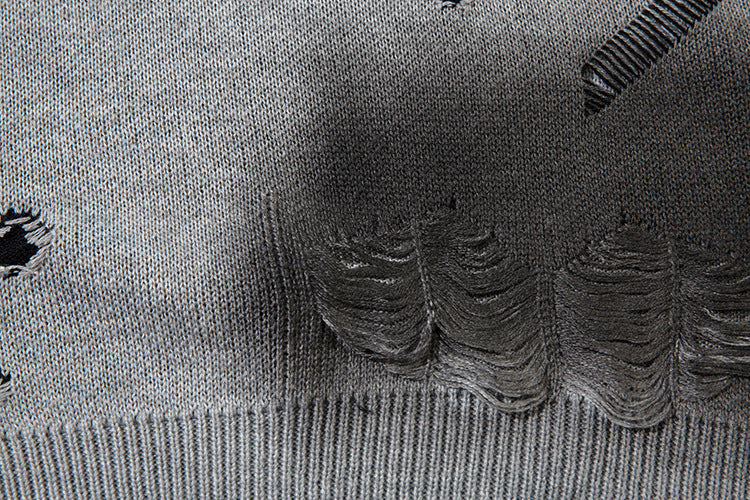 Spray Paint Cross Hole Kint Sweater WN11259