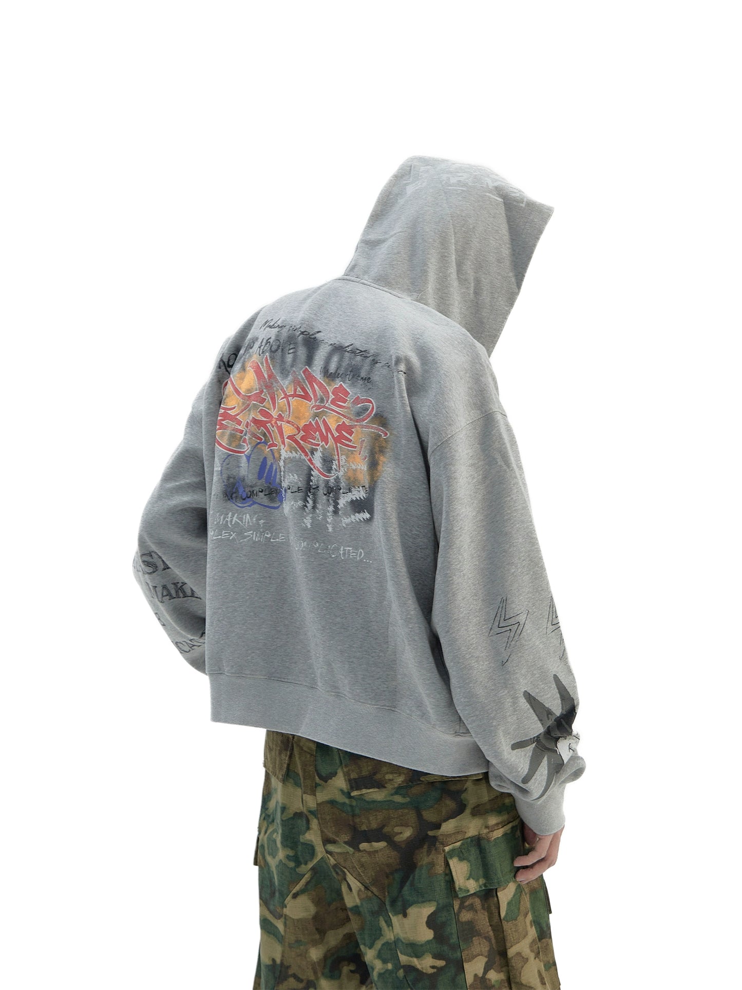 Graffiti Print Zipper Hoodie WN8775